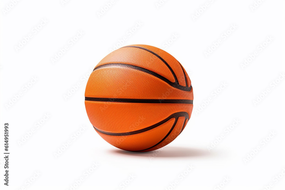 Basketball ball on a white background. Basketball sports equipment. Ai generative.