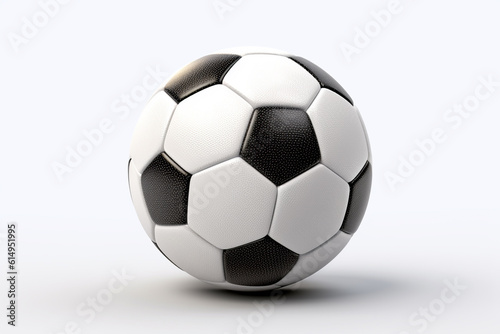 Football ball on a white background. Football or soccer sports equipment. Ai generative.