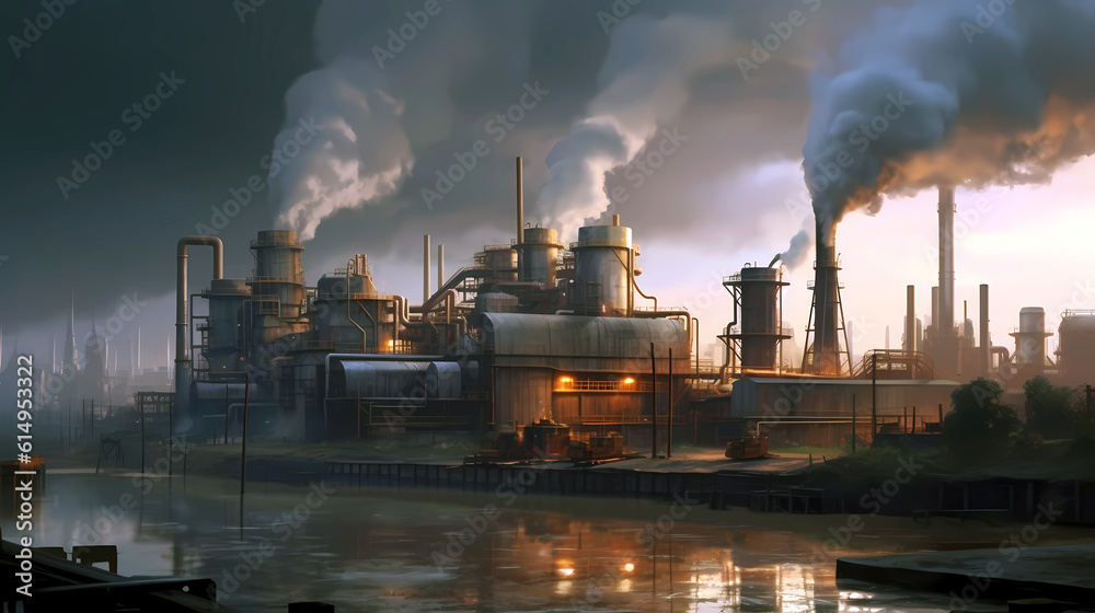 oil refinery factory, generative ai