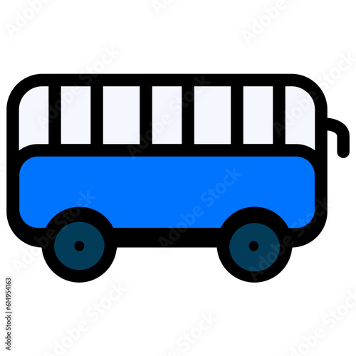 Bus Icon: A graphical representation symbolizing a bus, commonly used to represent public transportation services
