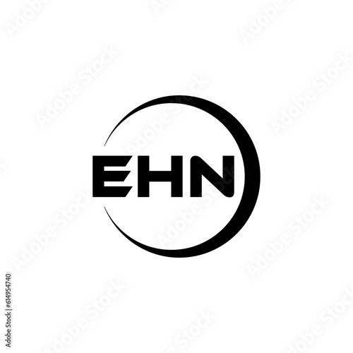 EHN letter logo design with white background in illustrator, cube logo, vector logo, modern alphabet font overlap style. calligraphy designs for logo, Poster, Invitation, etc.