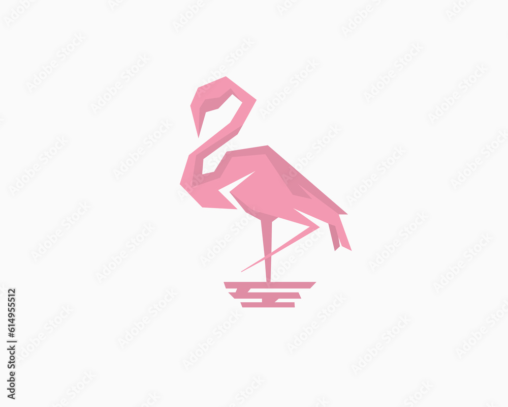 Fototapeta premium flamingo logo symbol design template illustration inspiration