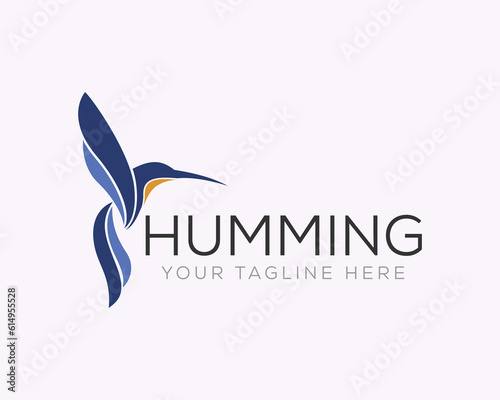 abstract flying hummingbird logo icon symbol design template illustration inspiration