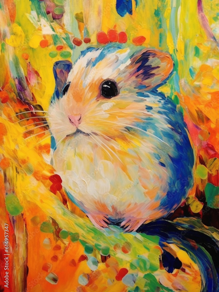 A Fauvism Style Painting of a Lemming | Generative AI