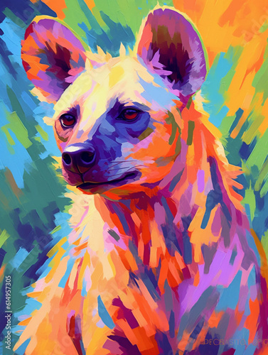 A Fauvism Style Painting of a Hyena | Generative AI