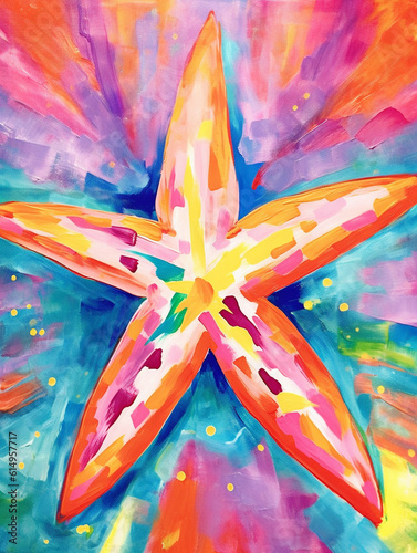 A Fauvism Style Painting of a Starfish | Generative AI