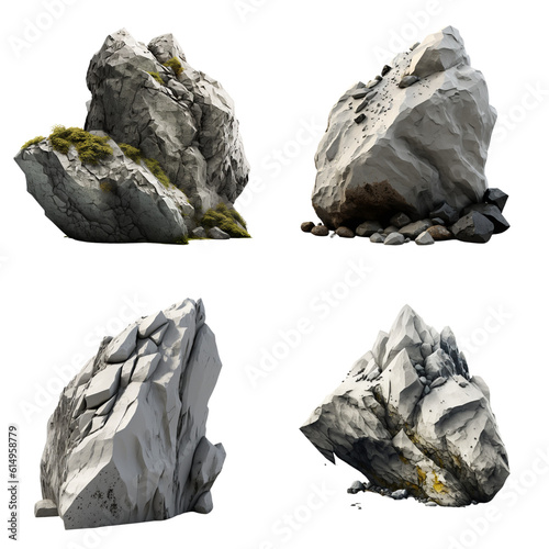 Set of Rock  stone  Generative AI 