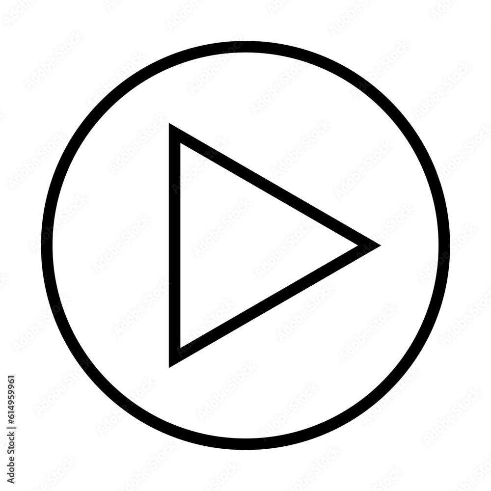 Play outline icon vector multimedia button sign logo symbol Social media pictogram illustration for graphic and web design. Play outline icon vector multimedia button sign logo symbol Social media pictogram illustration for graphic and web design.
