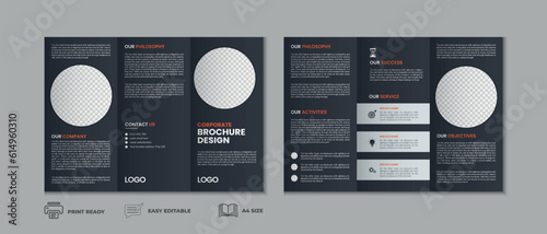 Professional clean modern and corporate various colorful unique trifold brochure template, three fold cover page, three fold presentation, bifold brochure layout design with mockup