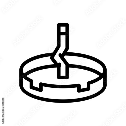 ashtray line icon illustration vector graphic