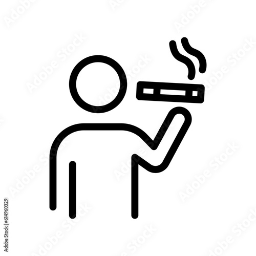 smoker line icon illustration vector graphic