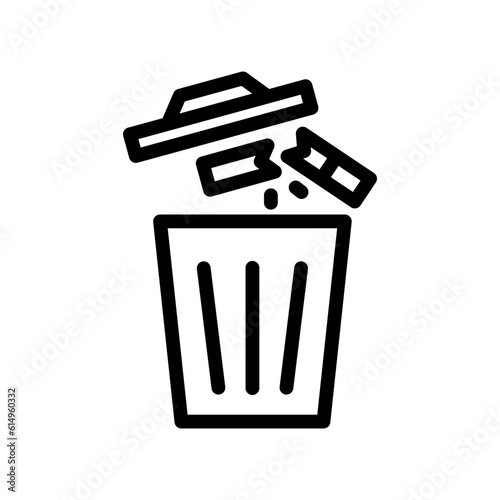 quit smoking line icon illustration vector graphic
