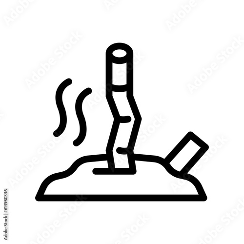 cigarette butt line icon illustration vector graphic