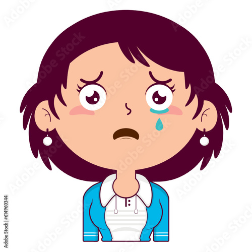 girl surprised face cartoon cute
