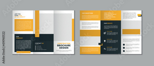 Professional clean modern and corporate various colorful unique trifold brochure template, three fold cover page, three fold presentation, bifold brochure layout design with mockup