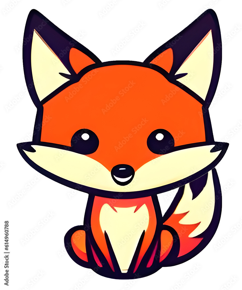 Obraz premium Cute fox sticker