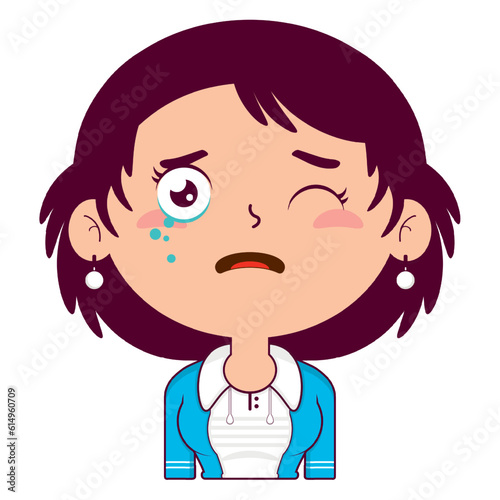 girl surprised face cartoon cute
