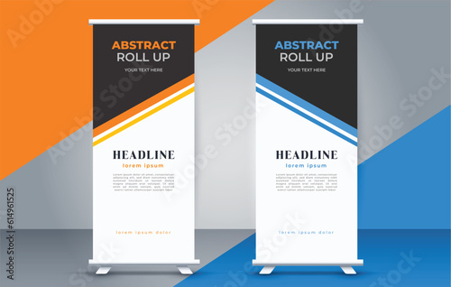 modern roll up banner template  with abstract design