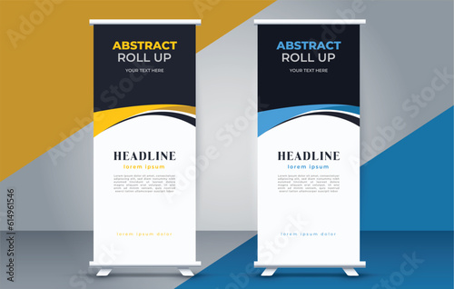 modern roll up banner template  with abstract design