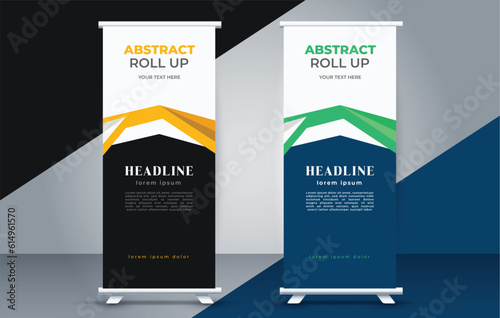 modern roll up banner template  with abstract design