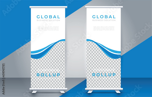 Modern roll up banner design template. flyer. pull up. presentation. brochure. poster. advertisement. print media
