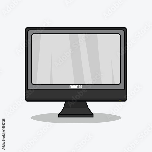lcd monitor isolated on white