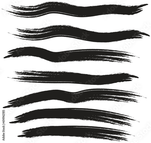 set of horizontal brushes vector format