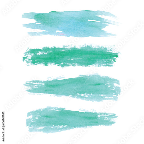 Hand draws ink brush stroke collection, Watercolor green vector brush strokes, Grunge green design elements paintbrush © graphixtstock