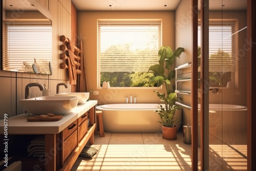 Modern Bathroom Interior in a Shared House, Combining Style and Functionality