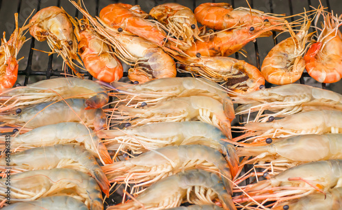 River prawns grilled over charcoal