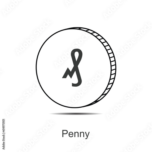 German former penny pfennige coin vector illustration eps