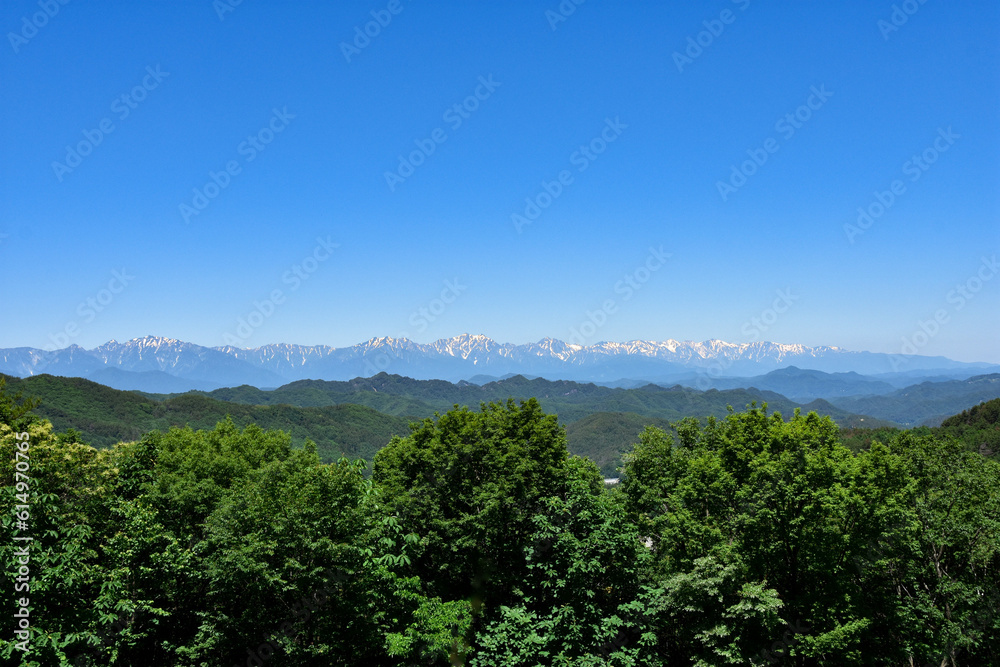 筑北村から眺める北アルプス 筑北村から眺める北アルプス