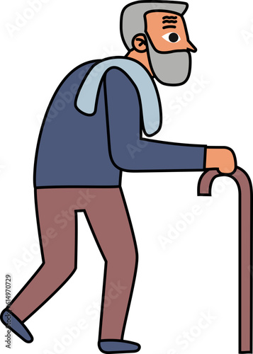 Old Man decorative design element for website, presentation, flyer, brochure, printing, application. illustration style