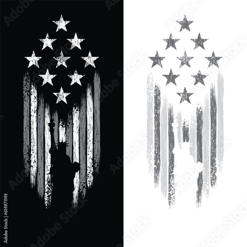 USA Statue of Liberty gray grunge flag
