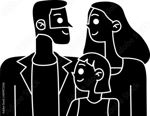 Family illustration, icon, element for decoration.