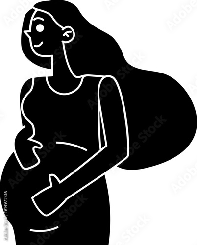 Pregnant Woman illustration, icon, element for decoration.