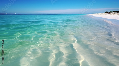 ocean waves background with clear water and nature landscape  feeling relaxing and clam representing concept of beautiful nature theme