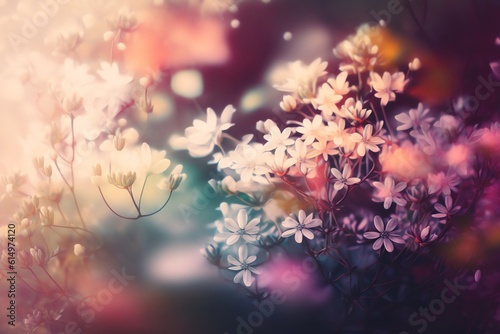 Flower Bokeh for Background. Blurry Flower for Background. Generative AI