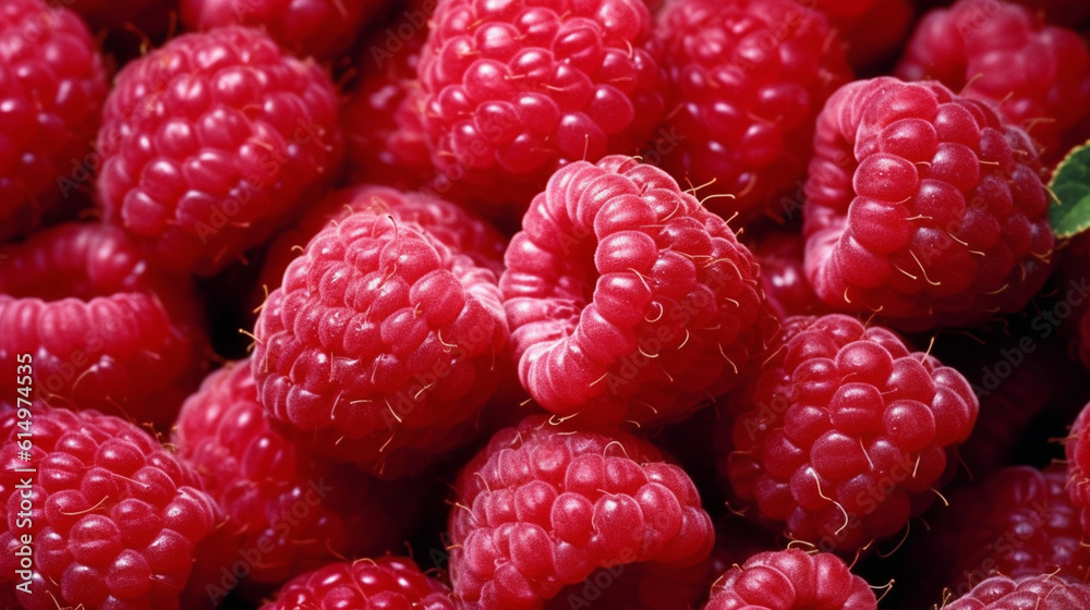 raspberry background collection of healthy food fruit and vegetables, natural background of fresh sweet raspberry representing concept of organic fruit, healthy eating, fresh ingredient