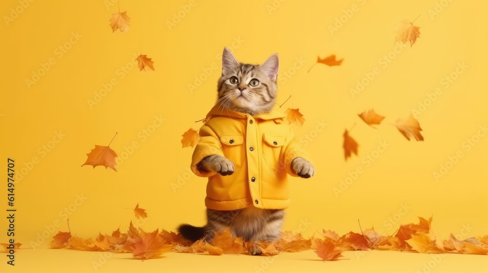 animal cat , dog , rabbit, autumn season