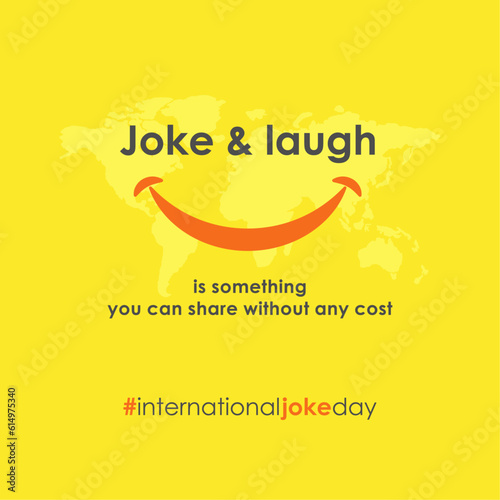 International Joke day July 1st, Joke and laugh Social Media Vector Design Template