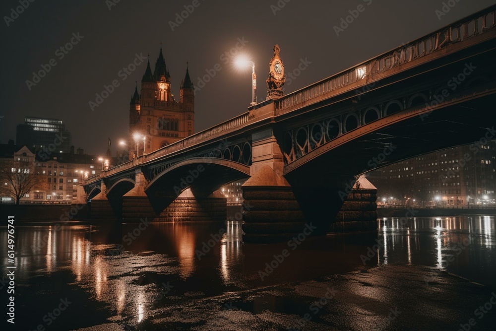 Iconic Glasgow bridge. Generative AI