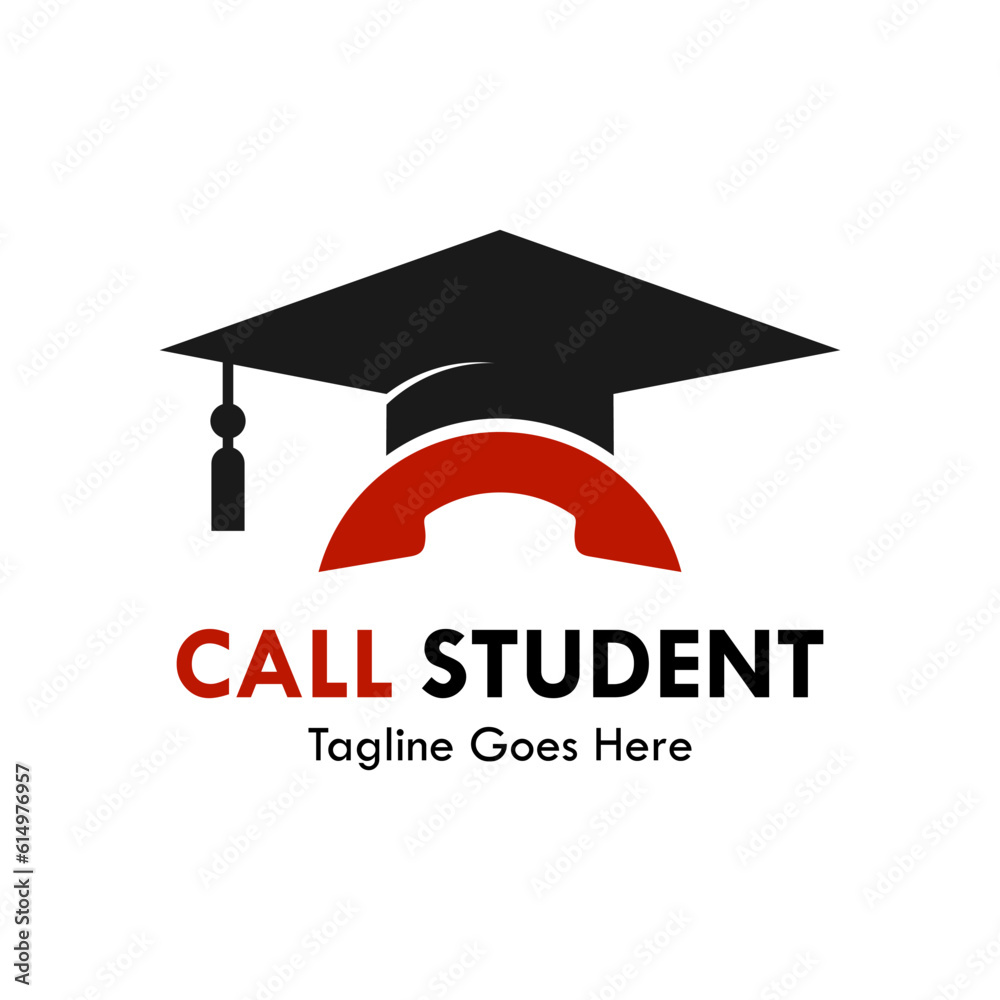 Call student design logo template illustration