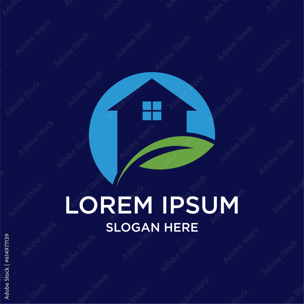 home leaf logo design