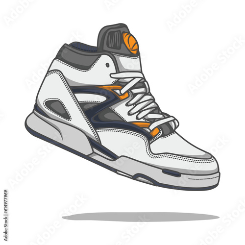 An energetic vector illustration featuring a collection of sporty sneakers, ideal for fitness enthusiasts and athletes seeking both style and functionality. 