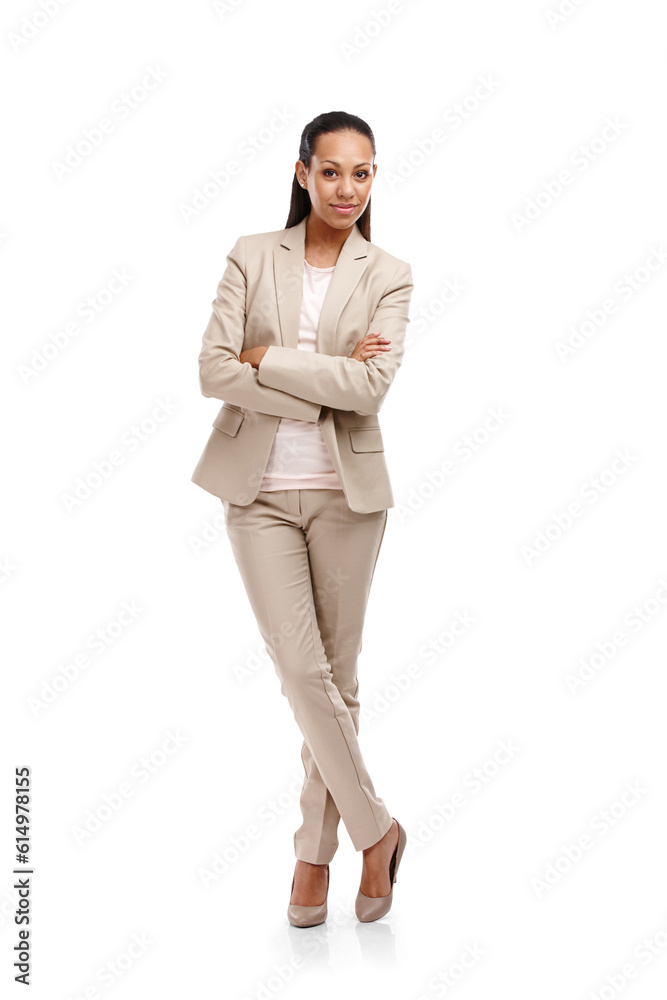 Woman in business suit, arms crossed in full body portrait with confidence isolated on transparent png background. Success, job satisfaction and career, female professional and corporate fashion Woman in business suit, arms crossed in full body portrait with confidence isolated on transparent png background. Success, job satisfaction and career, female professional and corporate fashion