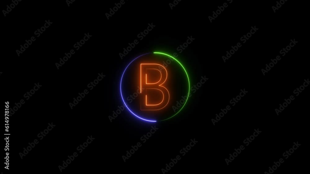 Abstract Neon light orange B text animation. Green and blue circle animation. Black background 4k video.
Abstract Neon light orange B text animation. Green and blue circle animation. Black background 4k video.