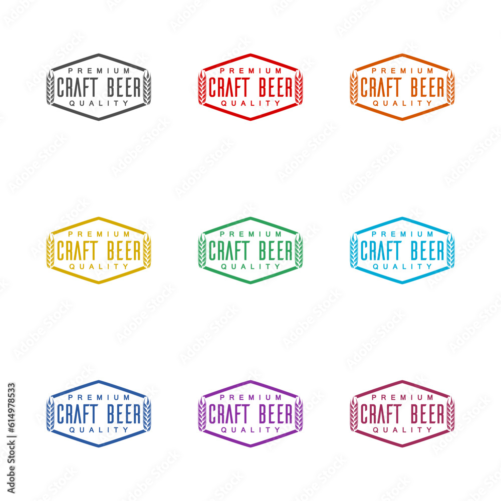 Obraz premium Craft beer logo icon isolated on white background. Set icons colorful