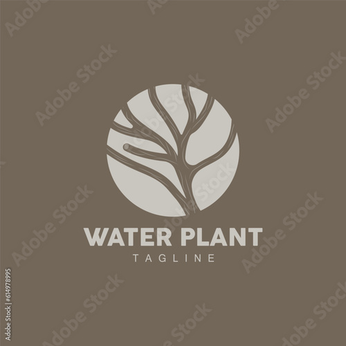 Coral Logo, Marine Plant Design Place Marine Animal, Seaweed Sea Vector