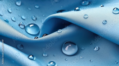 Waterproof textile with water drops
